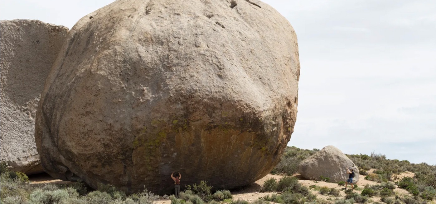 a boulder in the road